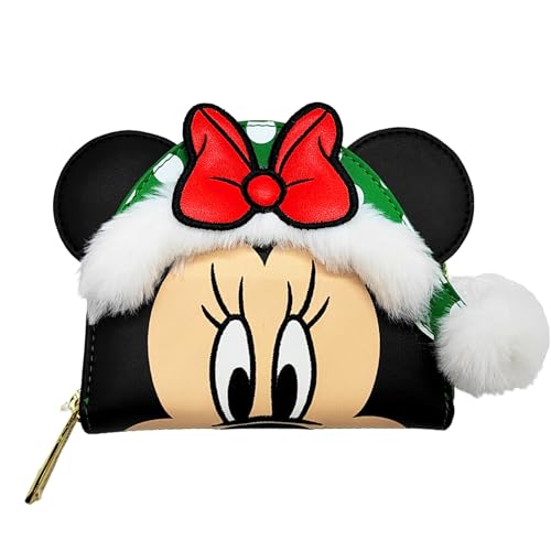 Loungefly Disney Minnie Maus Elf Cosplay Geldbörse Weihnachten gepunktet, mehrfarbig, Reißverschluss auf der Rückseite, mehrfarbig, Mehrfarbig, Reißverschluss am von Loungefly