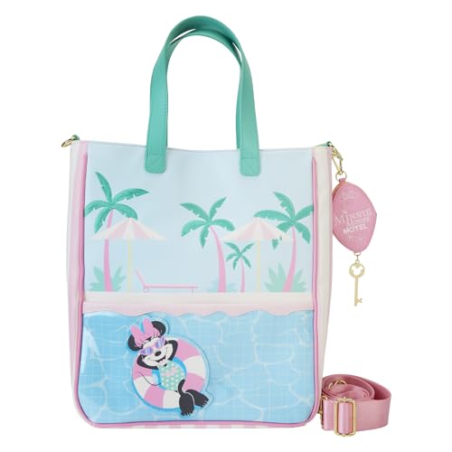 Loungefly Disney Minnie Mouse Poolside Tragetasche mit Münztasche, Blau, Einheitsgröße von Loungefly