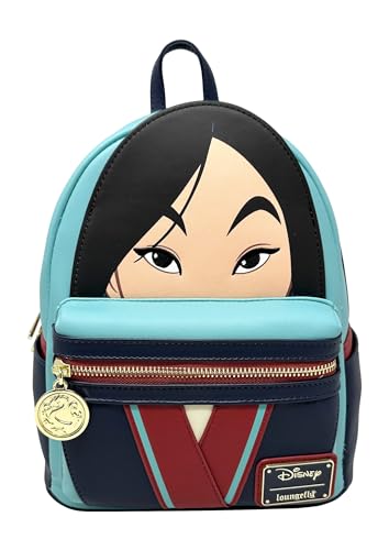 Loungefly Disney Mulan Cosplay Damen Schultertasche mit Doppelriemen, Blau, Medium, Umhängetasche von Loungefly