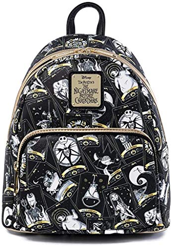 Loungefly Disney Nightmare Before Christmas Tarot Card AOP Womens Double Strap Shoulder Bag Purse von Loungefly