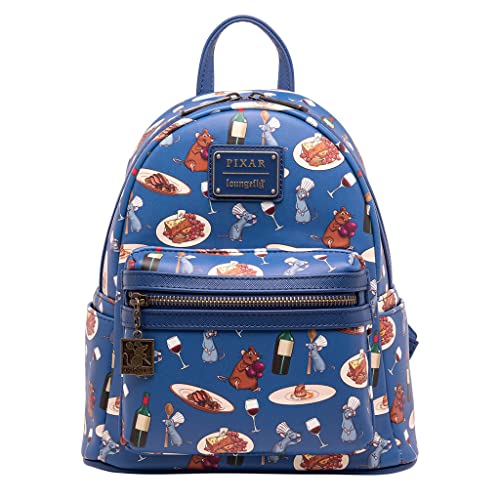 Loungefly Disney Pixar Ratatouille Remy und Emile Allover Print Damen Schultertasche mit Doppelriemen, mehrfarbig, mehrfarbig von Loungefly