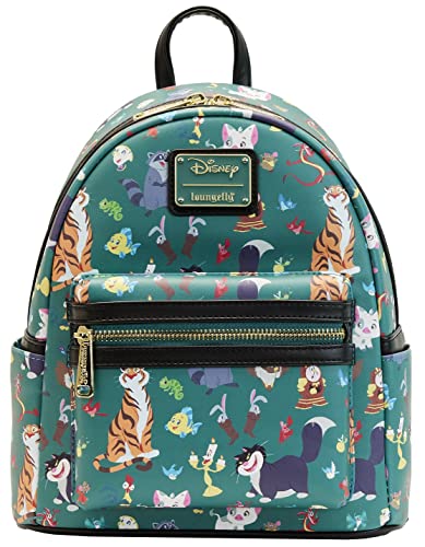 Loungefly Disney Princess Sidekicks All Over Print Mini Rucksack Tasche Wallet, Blaugrün/Ein Hauch von Paradies (Trace of Paradise), Mini, Mini-Rucksack von Loungefly