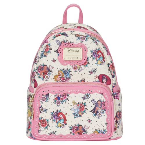 Loungefly Disney Princess Tattoo All Over Print Womens Double Strap Shoulder Bag Purse Loungefly Disney Princess Tattoo All Over Print Womens Double Strap Shoulder Bag Purse von Loungefly