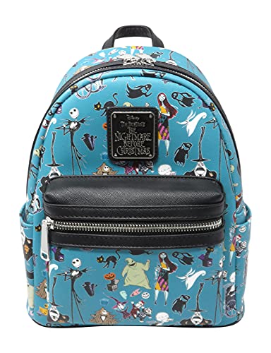 Loungefly Disney The Nightmare Before Christmas Allover Print Womens Double Strap Shoulder Bag Purse von Loungefly