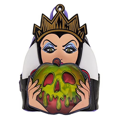 Loungefly Disney Villains Evil Queen Apple Damen-Schultertasche mit Doppelriemen, Mehrfarbig/Meereswellen (Ocean Tides), 1 Count (Pack of 1), Mini-Rucksack von Loungefly