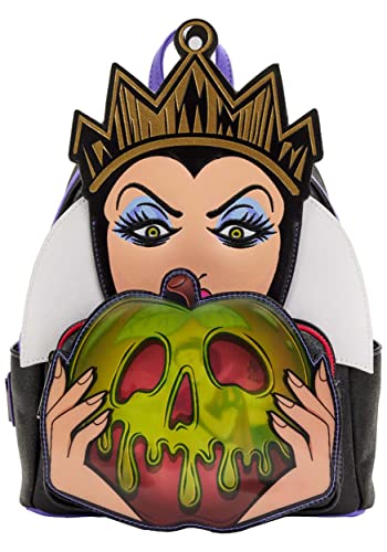 Loungefly Disney Villains Evil Queen Apple Damen-Schultertasche mit Doppelriemen, Mehrfarbig/Meereswellen (Ocean Tides), 1 Count (Pack of 1), Mini-Rucksack von Loungefly