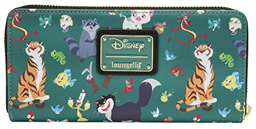 Loungefly Disney Wallet Princess Sidekicks Print Reißverschluss Kunstleder Clutch, Blaugrün/Ein Hauch von Paradies (Trace of Paradise) von Loungefly