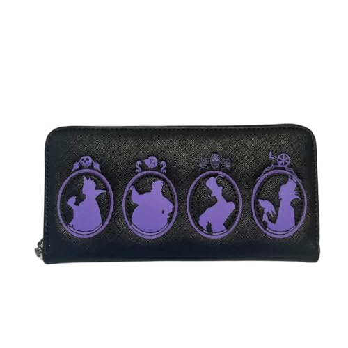 Loungefly Exklusive Disney Villains Silhouette Geldbörse mit umlaufendem Reißverschluss, Mehrfarbig, Geldbörse mit umlaufendem Reißverschluss von Loungefly