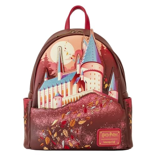 Loungefly Harry Potter Hogwarts Fall Mini Rucksack | Harry Potter Rucksäcke, Braun, Einheitsgröße, Classic von Loungefly