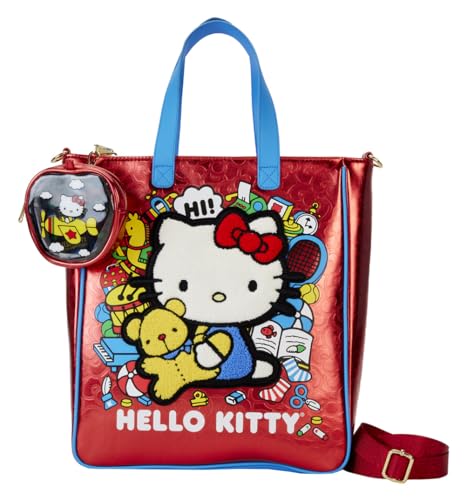 Loungefly Tote Bags Hello Kitty Tragetasche aus Metall mit Geldbeutel, Rot, Einheitsgröße von Loungefly