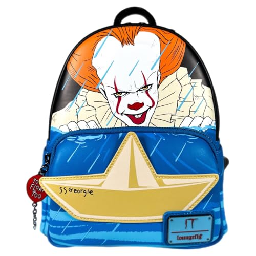 Loungefly IT Pennywise Mini-Rucksack mit Dachrinnenszene, Cosplay, vRare Exclusive, Schwarz, Mini Backpack, Pennywise Mini Rucksack Vrare Exclusive Loungefly IT Pennywise Mini-Rucksack mit Dachrinnenszene, Cosplay, vRare Exclusive, Schwarz, Mini Backpack, Pennywise Mini Rucksack Vrare Exclusive von Loungefly
