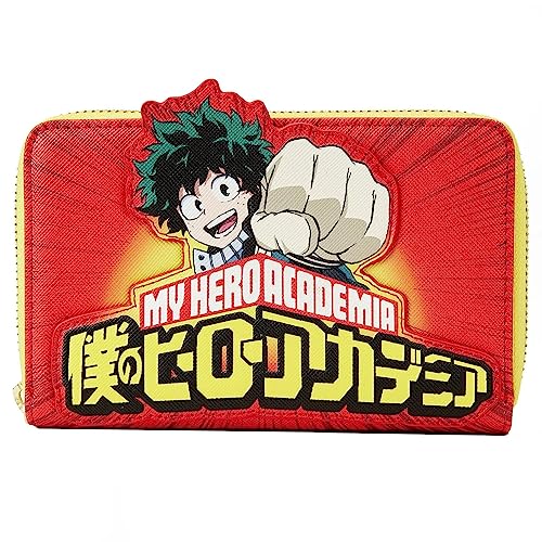 Loungefly My Hero Academia Izuku Punch Geldbörse mit Reißverschluss, Rot/Mehrfarbig, Geldbörse von Loungefly