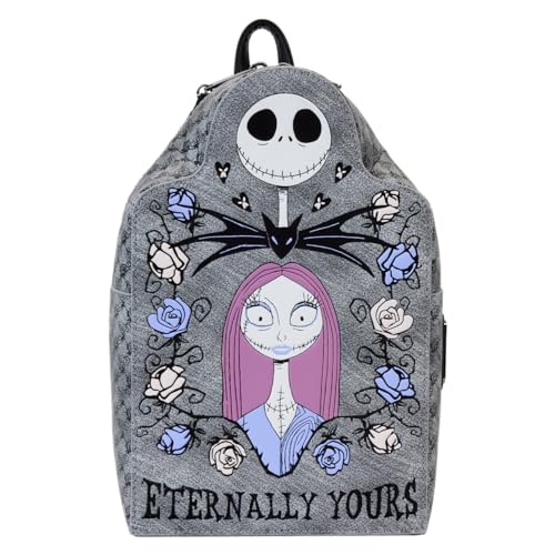 Loungefly Nightmare Before Christmas Jack and Sally Eternally Yours Tombstone Schultertasche mit Doppelriemen, Mehrfarbig/Meereswellen (Ocean Tides), mini, Mini von Loungefly