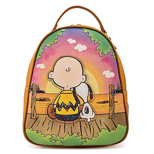 Loungefly Peanuts Charlie and Snoopy Sunset Womens Double Strap Shoulder Bag Purse von Loungefly