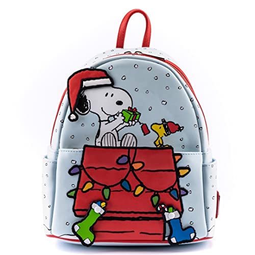 Loungefly Peanuts Gift Giving Snoopy and Woodstock Womens Double Strap Shoulder Bag Purse von Loungefly
