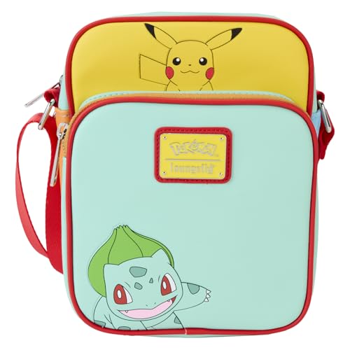 Loungefly Pokemon Color Block Starters Crossbody Bag, Mehrfarbig, Small von Loungefly