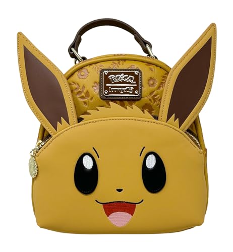 Loungefly Pokemon Eevee Cosplay Damen wandelbare Doppelriemen Schultertasche Geldbörse, Braun, Medium von Loungefly