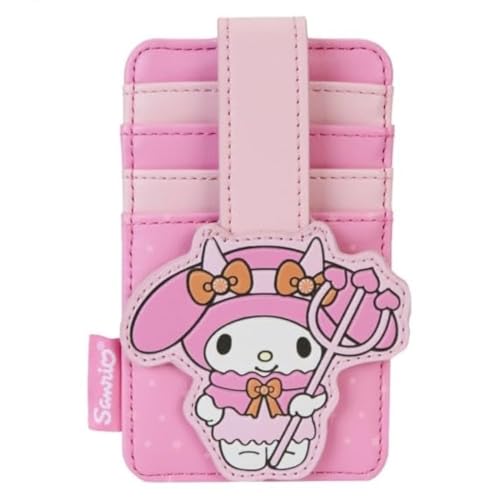 Loungefly Sanrio My Melody Halloween Kartenhalter - Rosa, Cartoon-Teufel-Design, herzförmiger Ausweisschlitz, 4 Kartenfächer, Kunstleder, kompakter Kartenhalter für junge Frauen & Sanrio-Fans, Pink, Loungefly Sanrio My Melody Halloween Kartenhalter - Rosa, Cartoon-Teufel-Design, herzförmiger Ausweisschlitz, 4 Kartenfächer, Kunstleder, kompakter Kartenhalter für junge Frauen & Sanrio-Fans, Pink, von Loungefly