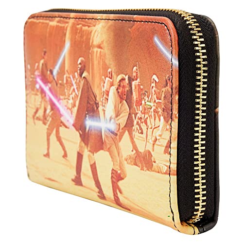 Loungefly Star Wars Episode II Attack of the Clones Scene Zip Around Wallet, Mehrfarbig/Meereswellen (Ocean Tides), Geldbörse mit Reißverschluss von Loungefly