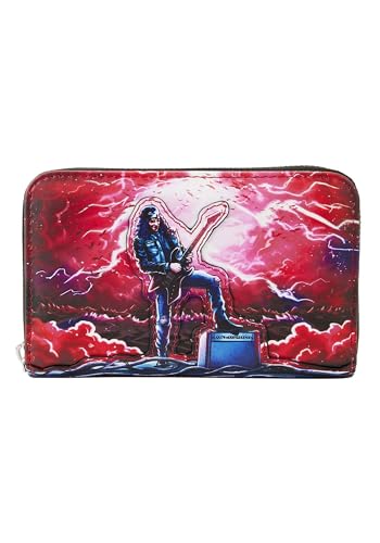 Loungefly Netflix Stranger Things Eddie Zip Around Wallet | TV Show Brieftaschen, Rot/Ausflug, einfarbig (Getaway Solids), Einheitsgröße, Geldbörse von Loungefly