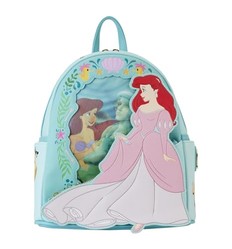 Loungefly The Little Mermaid Ariel Princess Linsenraster-Mini-Rucksack, Blaugrün/Ein Hauch von Paradies (Trace of Paradise), Einheitsgröße von Loungefly