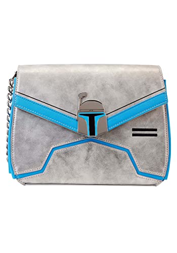 Loungefly Unisex-Erwachsene Crossbody Bag Standard Star Wars Jango Fett Umhängetasche mit Kettenriemen, Mehrfarbig/Meereswellen (Ocean Tides) von Loungefly