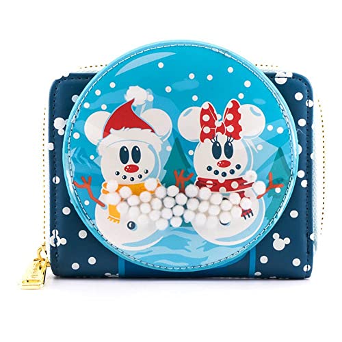 Loungefly X Disney Mickey & Minnie Snow Globe Zip Around Wallet - Fashion Cosplay Disneybound Cute Wallets von Loungefly