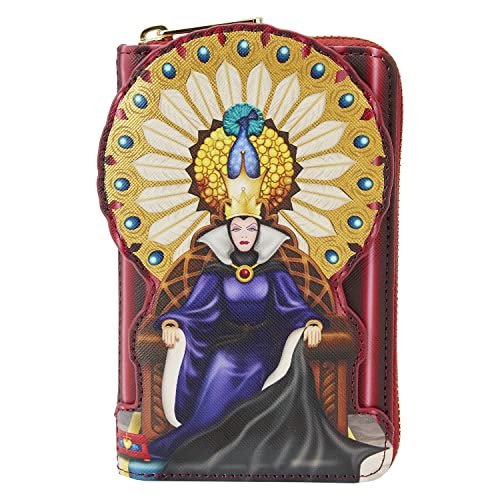 Loungefly Zip Around Purse Snow Weiß Evil Queen Throne Nue offiziell Rot One Size von Loungefly