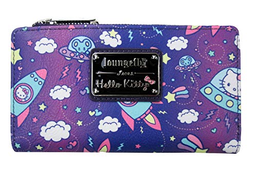 Loungefly x Hello Kitty Spaceship Allover-Print Flap Wallet (Multicolored, One Size) von Loungefly