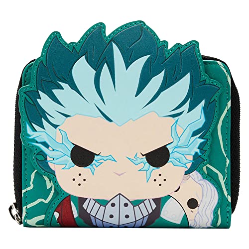 Loungefly POP My Hero Academia Deku Infinity Cosplay Wallet, Blau, Standard, Geldbörse mit Reißverschluss von Loungefly