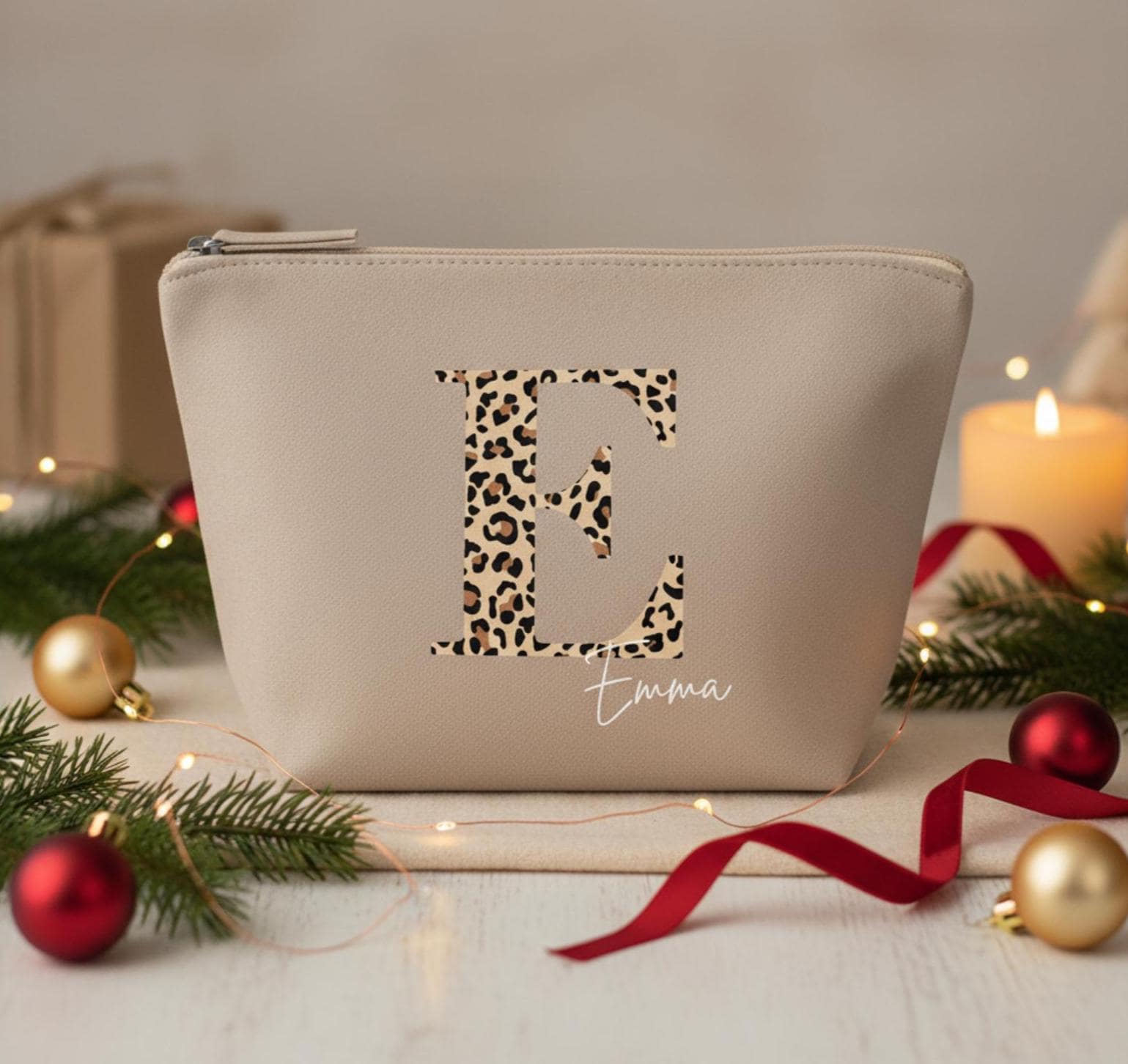 Personalisierte Kosmetiktasche Mit Initial Und Namen "Leo" | Kosmetikbeutel Filztasche Name Weihnachtsgeschenk von LounisShop