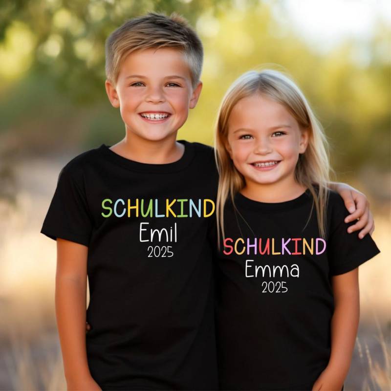 Personalisiertes T-Shirt Schulkind 2025 | Einschulung Geschenk Erster Schultag Kinder Mit Name Kita Abschied Schuli von LounisShop