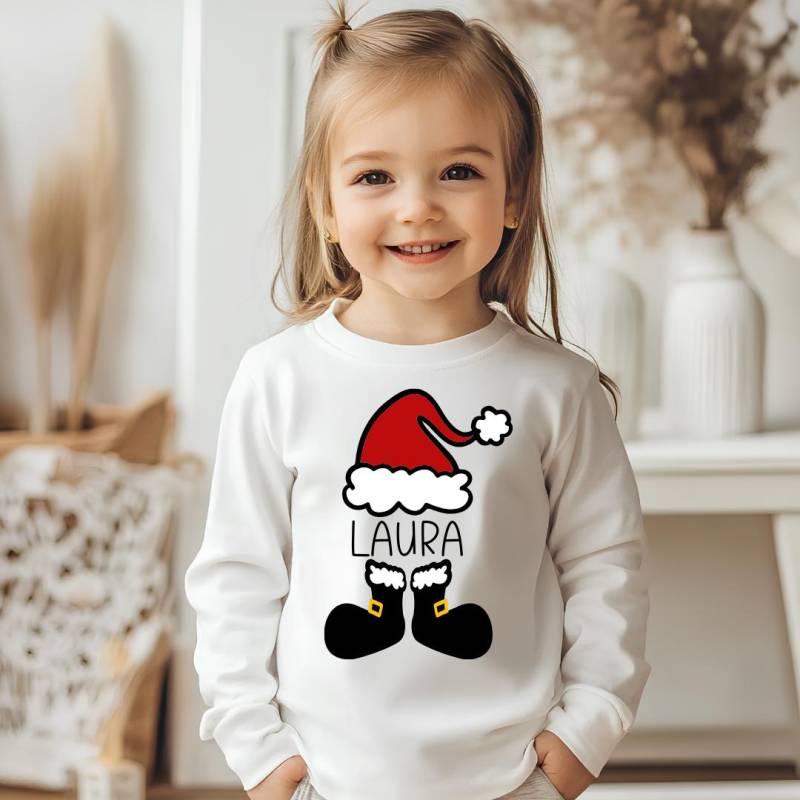 Personalisiertes Weihnachtsmann-Langarmshirt Aus Bio-Baumwolle | Festliches Kinder-Shirt 100% Weihnachtsgeschenk von LounisShop