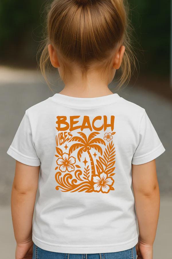 T-Shirt Beach Vibes Für Kinder | Shirt Mit Spruch Rückenprint| Sommer Outfit Motto Den von LounisShop