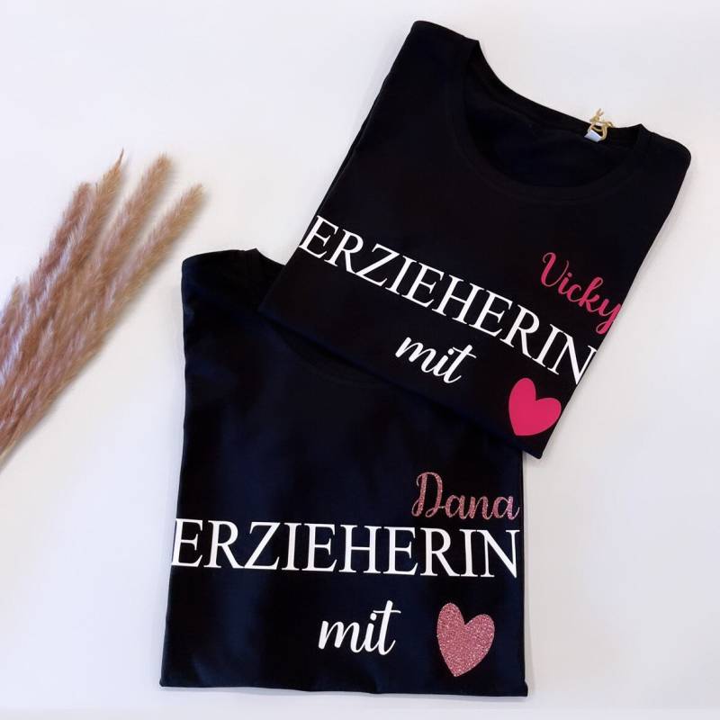 Personalisiertes Damen Shirt | Wunschtext| Erzieherin Mit Herz Personalisiert |Geschenk von Lounitex