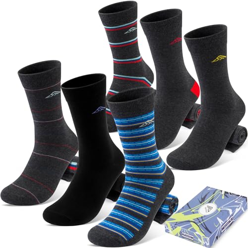 Lounwee Baumwolle Business Socken Herren: 6er Pack Premium Herrensocken Bunt Mit Drei Größen 39-42 43-46 47-50 von Lounwee