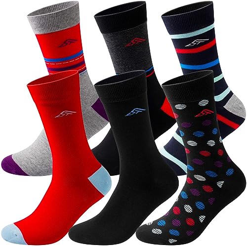 Lounwee Baumwolle Business Socken Herren: 6er Pack Premium Herrensocken Bunt Mit Drei Größen 39-42 43-46 47-50 von Lounwee