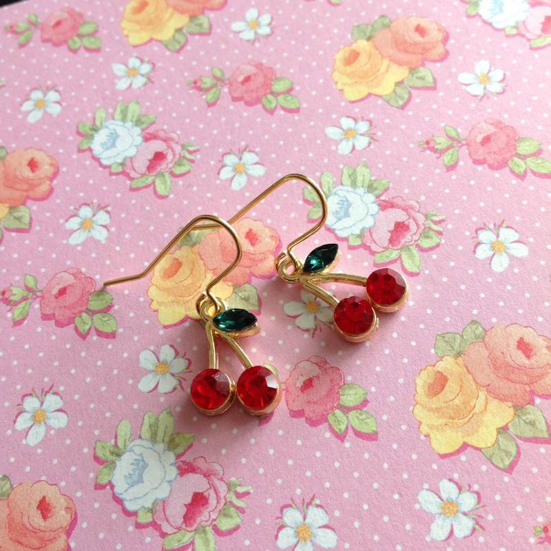 Rote Kirsche Ohrringe Frucht Wildkirsche Süßkirsche Sauerkirsche Bing Lapin Cherry Rainier von Lousimart