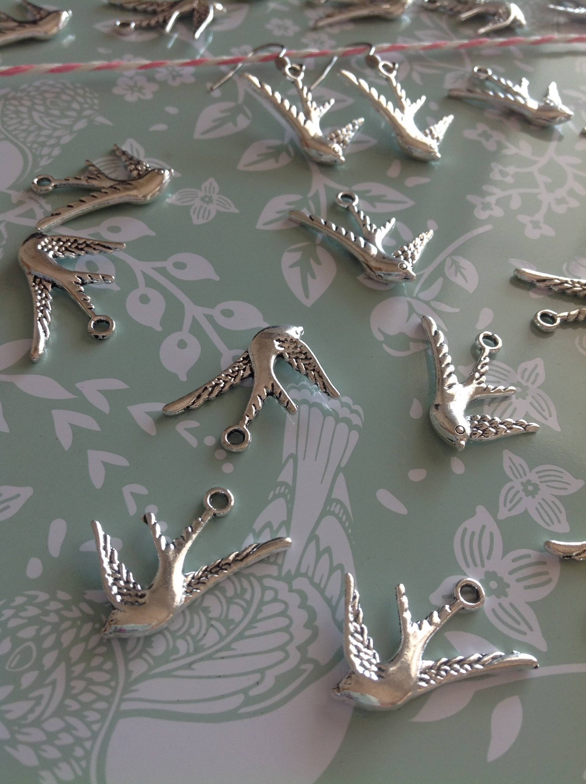 Vogel Ohrringe Retro Schmuck Schwalbe Swift Fliegender Im Flug Swooping von Lousimart