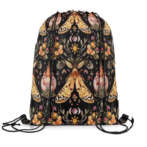 Loussiesd Schmetterling Turnbeutel 30x40cm Boho Sportbeutel Blume und Pflanze Rucksack mit Kordelzug Frauen Schmetterling Floral Sportsack Gym Sack Schöne von Loussiesd