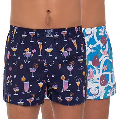 Lousy Livin 2-er Set Boxershorts Blau & Lila mit Motiv Größe L von Lousy Livin