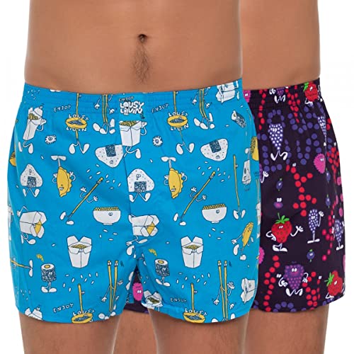 Lousy Livin 2-er Set Boxershorts Blau & Lila mit Motiv Größe L von Lousy Livin