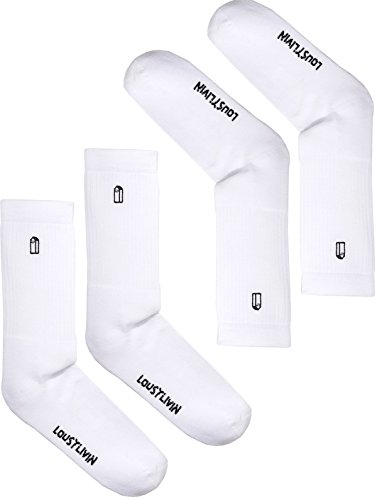 Lousy Livin 2er Pack Street Court Socken (42-46, Weiss) von Lousy Livin