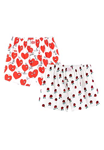 Lousy Livin 2pack Rose & Valentines Boxershorts (as3, Alpha, l, Regular, Regular) von Lousy Livin