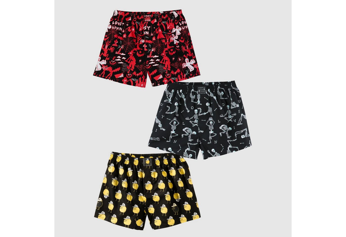 Lousy Livin Boxershorts Lousy Livin 3-Pack Boxershorts Night Falls (Boxershorts, Boxershorts) von Lousy Livin