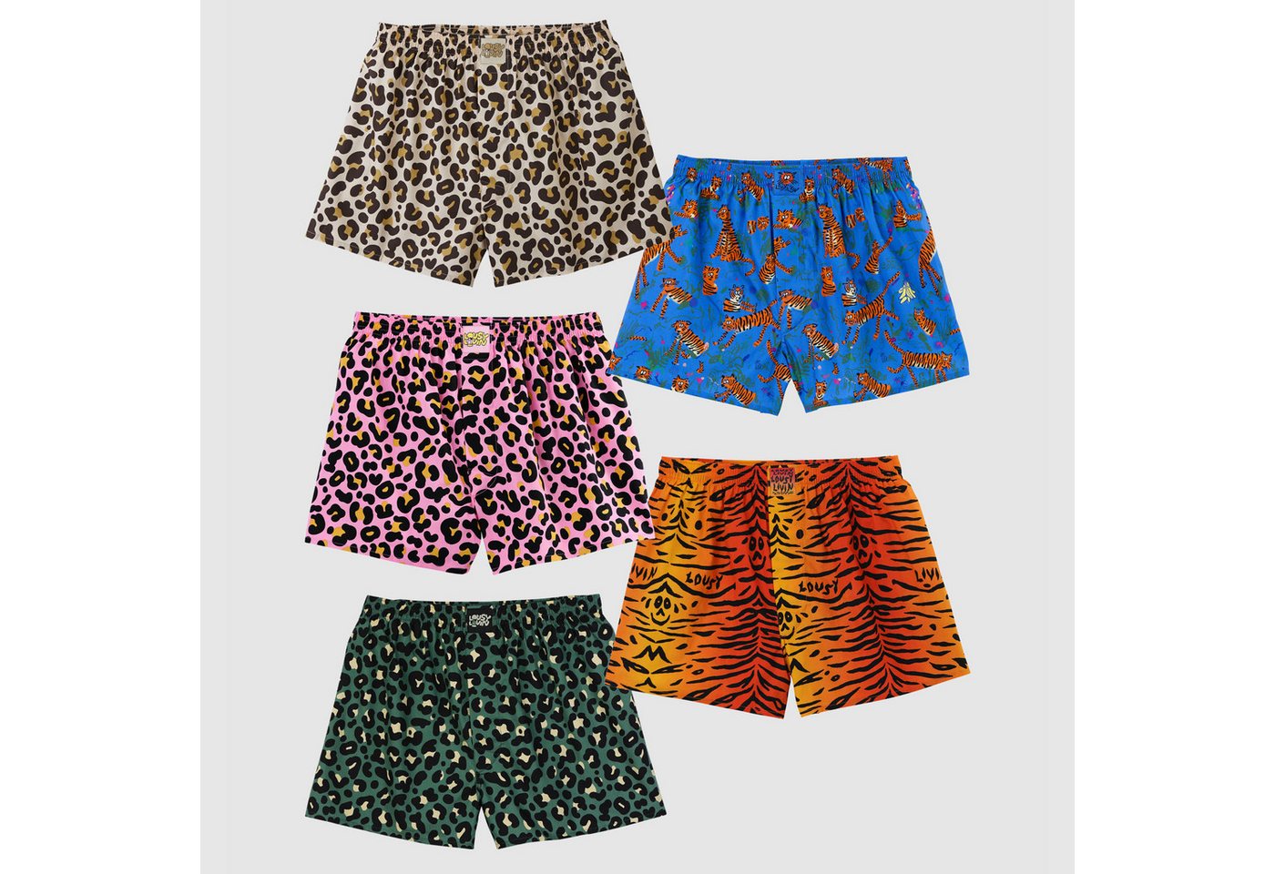 Lousy Livin Boxershorts Lousy Livin Boxershorts Jungle 5 Pack (Boxershorts, Boxershorts) von Lousy Livin