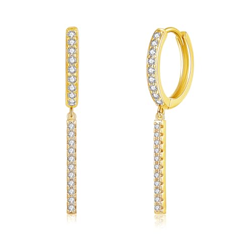 Loutade Ohrringe Gold, 925 Sterling Silber Creolen mit Anhänger, Hypoallergen Leichte Goldene Ohrringe Silber 925 für Damen Mädchen, Klein Schlafen Knorpel Gold Huggie Kreolen Ohrhänger Ohrschmuck von Loutade