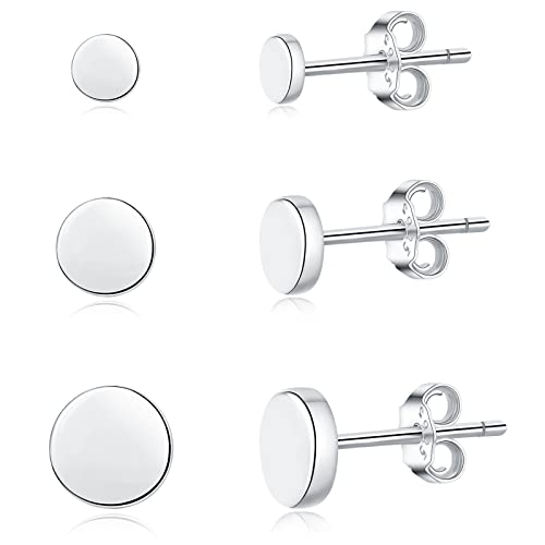 Loutade Silber Damen Ohrstecker Ohrringe, 3 Paare 925 Sterling Silber Round Flach Ohrstecker Set, 4/5 / 6mm Klein Scheibe Ohrstecker für Mädchen Herren, Unisex Zierlich Knorpel Tragus Ohrstecker Loutade Silber Damen Ohrstecker Ohrringe, 3 Paare 925 Sterling Silber Round Flach Ohrstecker Set, 4/5 / 6mm Klein Scheibe Ohrstecker für Mädchen Herren, Unisex Zierlich Knorpel Tragus Ohrstecker von Loutade