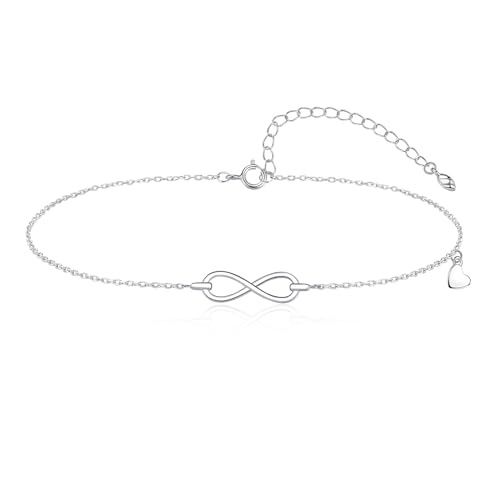 Loutade Silber Fußkettchen für Damen, 925 Sterling Silber Fussketten Armband, Verstellbar Unendlichkeit Fussketten für Frauen Silber 925, Sommer Barfuß Strand Fußkettchen Knöchelarmband am Fußgelenk Loutade Silber Fußkettchen für Damen, 925 Sterling Silber Fussketten Armband, Verstellbar Unendlichkeit Fussketten für Frauen Silber 925, Sommer Barfuß Strand Fußkettchen Knöchelarmband am Fußgelenk von Loutade