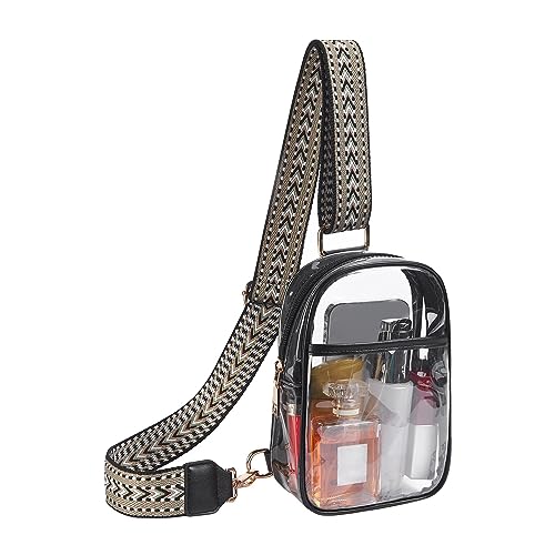 Louttary Durchsichtige Umhängetasche, PVC, Durchsichtige Gürteltasche, Geldbörsen für Damen, Robuste, Transparente Brusttasche mit Verstellbarem Riemen Louttary Durchsichtige Umhängetasche, PVC, Durchsichtige Gürteltasche, Geldbörsen für Damen, Robuste, Transparente Brusttasche mit Verstellbarem Riemen von Louttary